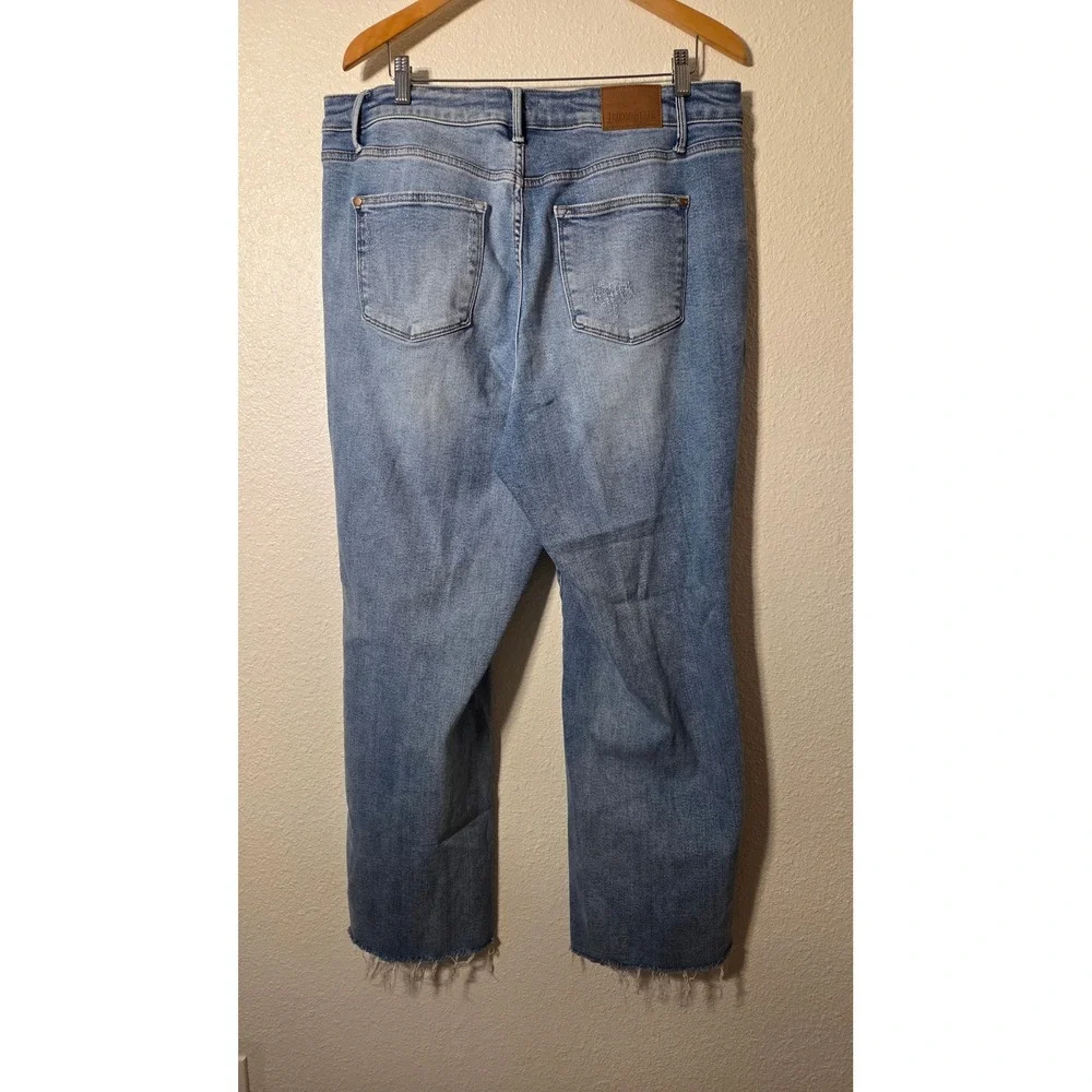 Judy Blue Distressed Boyfriend Jeans Womens 16W High Rise Raw Hem Stretch